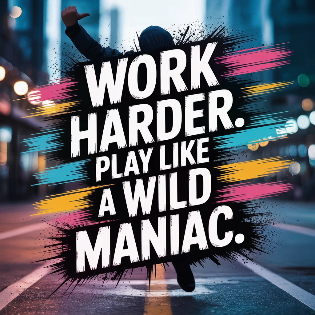 Work Harder. Play Like a Wild Maniac.